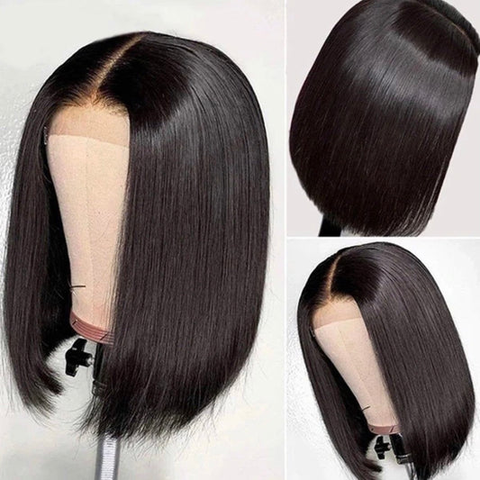 HD Transparent Lace Bob Wig T Part Short Bob Lace Front Wigs with Baby Hair 150% Density