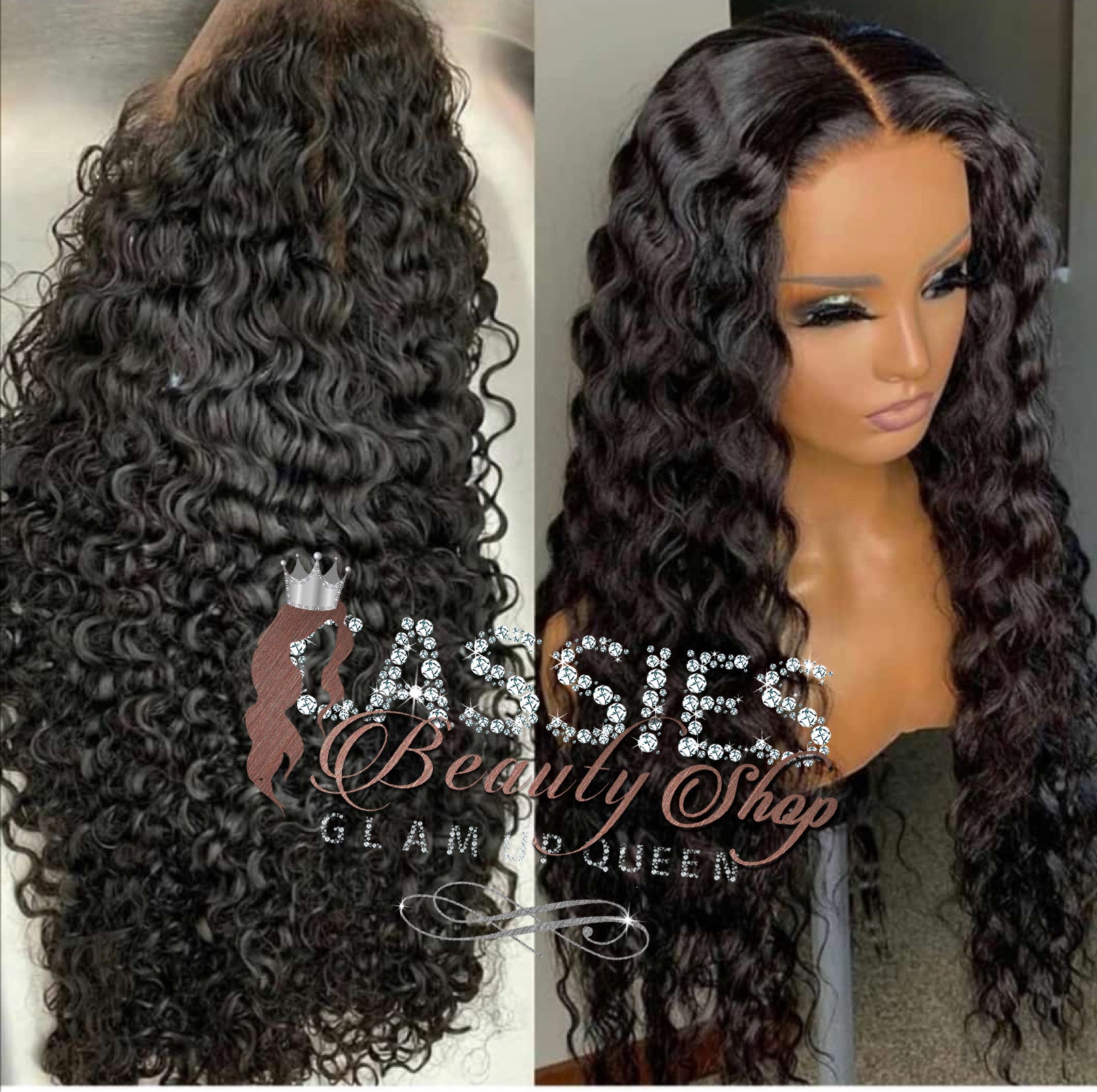 Deep Curl Lace Frontal Wig 180% Density